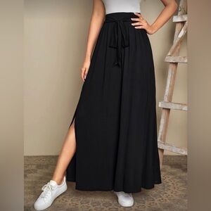 Classic Black Maxi Skirt with Side Slit